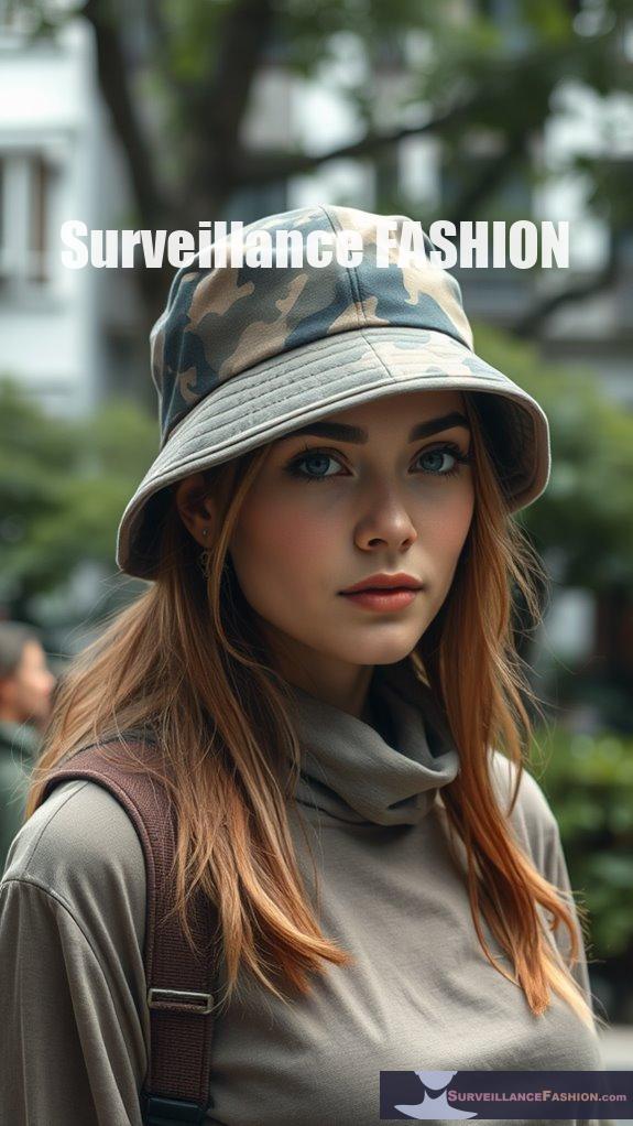 camouflage with face covering hats