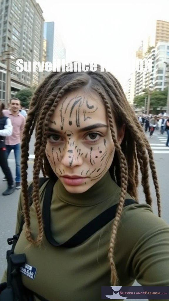 hair and face paint camouflage
